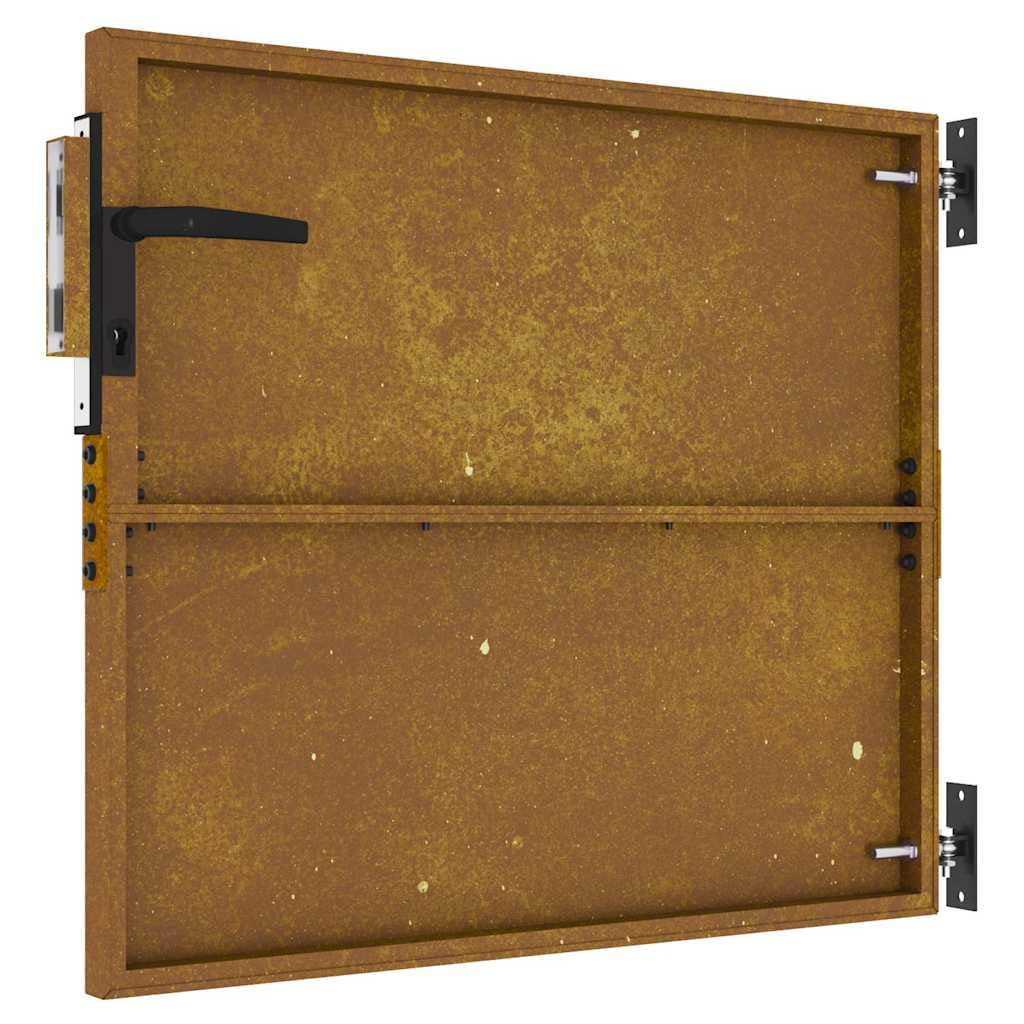 Portal Jardín Acero Corten 85x100 cm Diseño Cuadrado