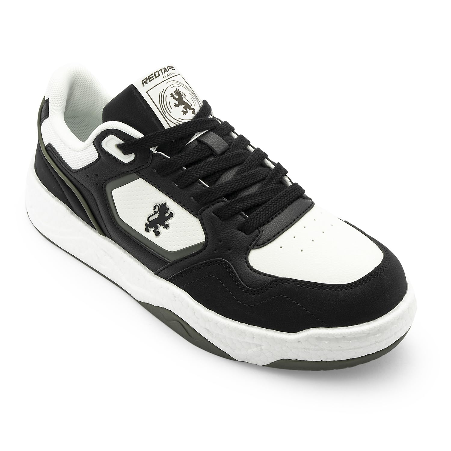 red tape Men's Sneakers White Black Pu Mesh Round Toe Lace-Up-picture-36