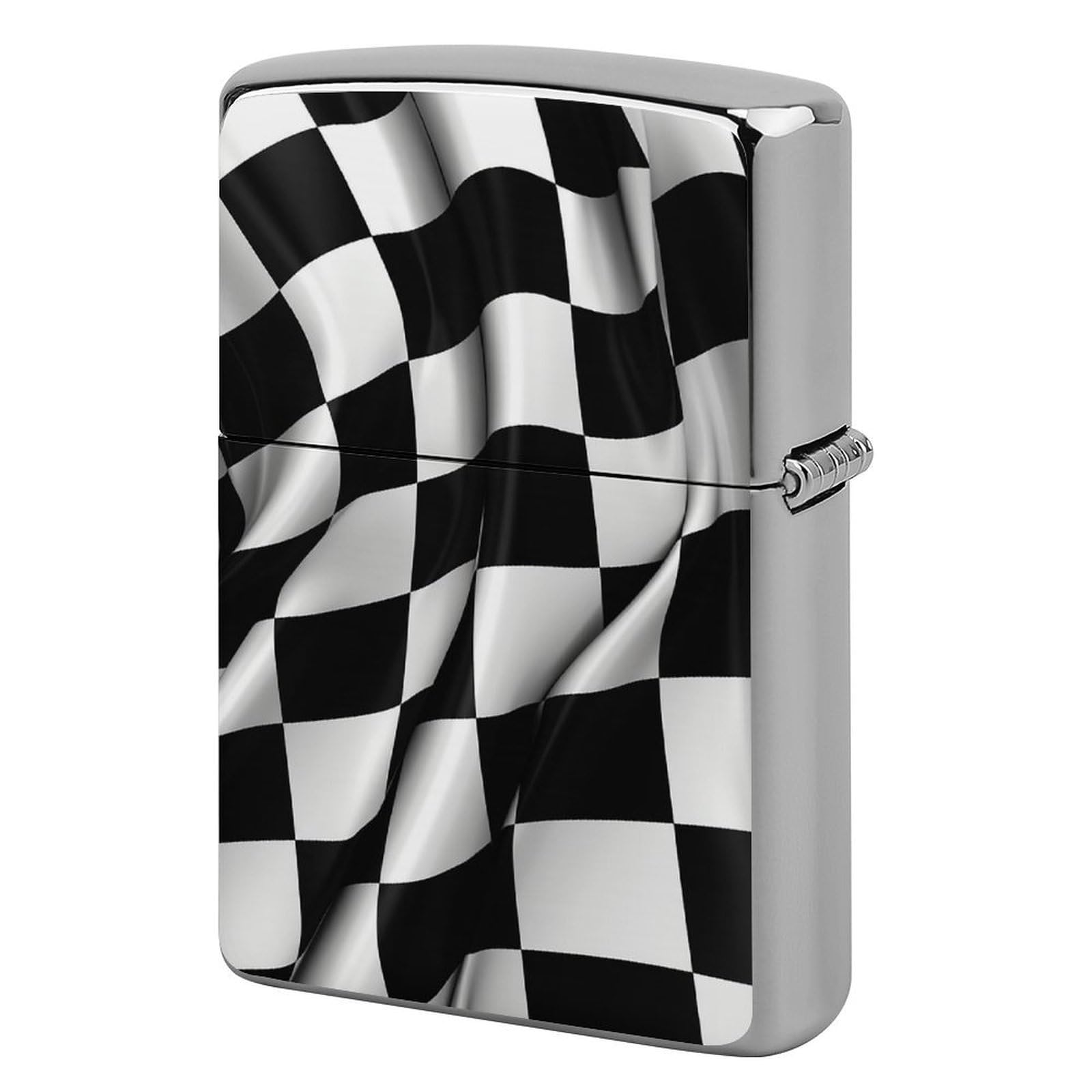 Black White Checkered Flags Lighter Case for Men, Personalized Lighter Cover for Valentine's Day Gifts, Flip-Top Lighters Shell for Outdoor, Portable Lighters Protective Sleeve