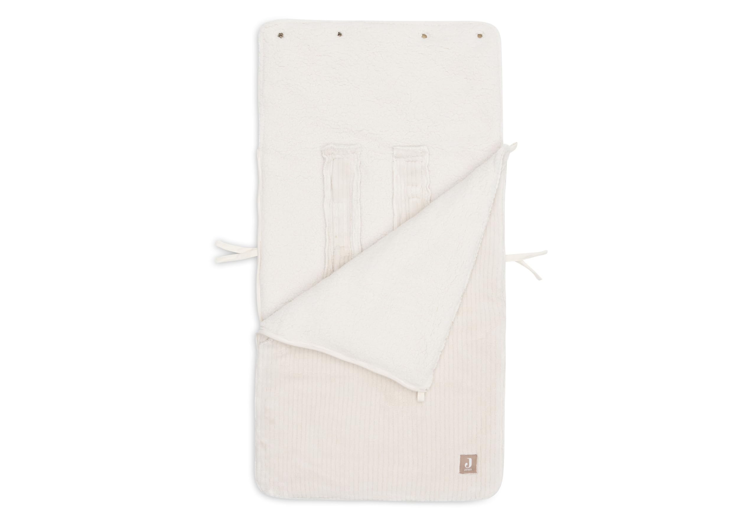 Jollein Fußsack Cloudy Rib Oatmeal Babyschale Kinderautositz Gruppe 0+ Kinderwagen 3-Punkt- 5-Punkt-Gurt Rippstruktur Fleecefutter