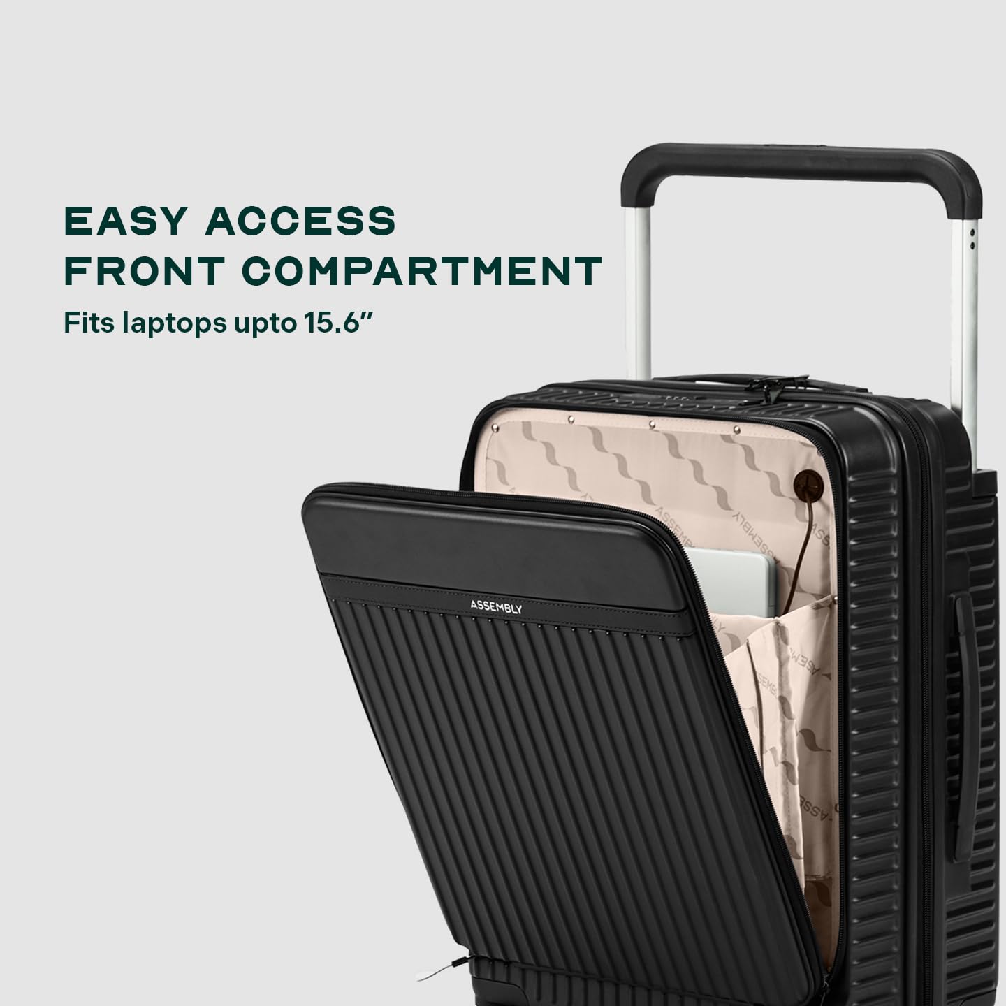 Equipaje duro de montaje | Bolsa de carrito de asa ancha de alta calidad con bloqueo TSA integrado y ruedas sin ruido, negro, Cabin 20 Inches, Equipaje