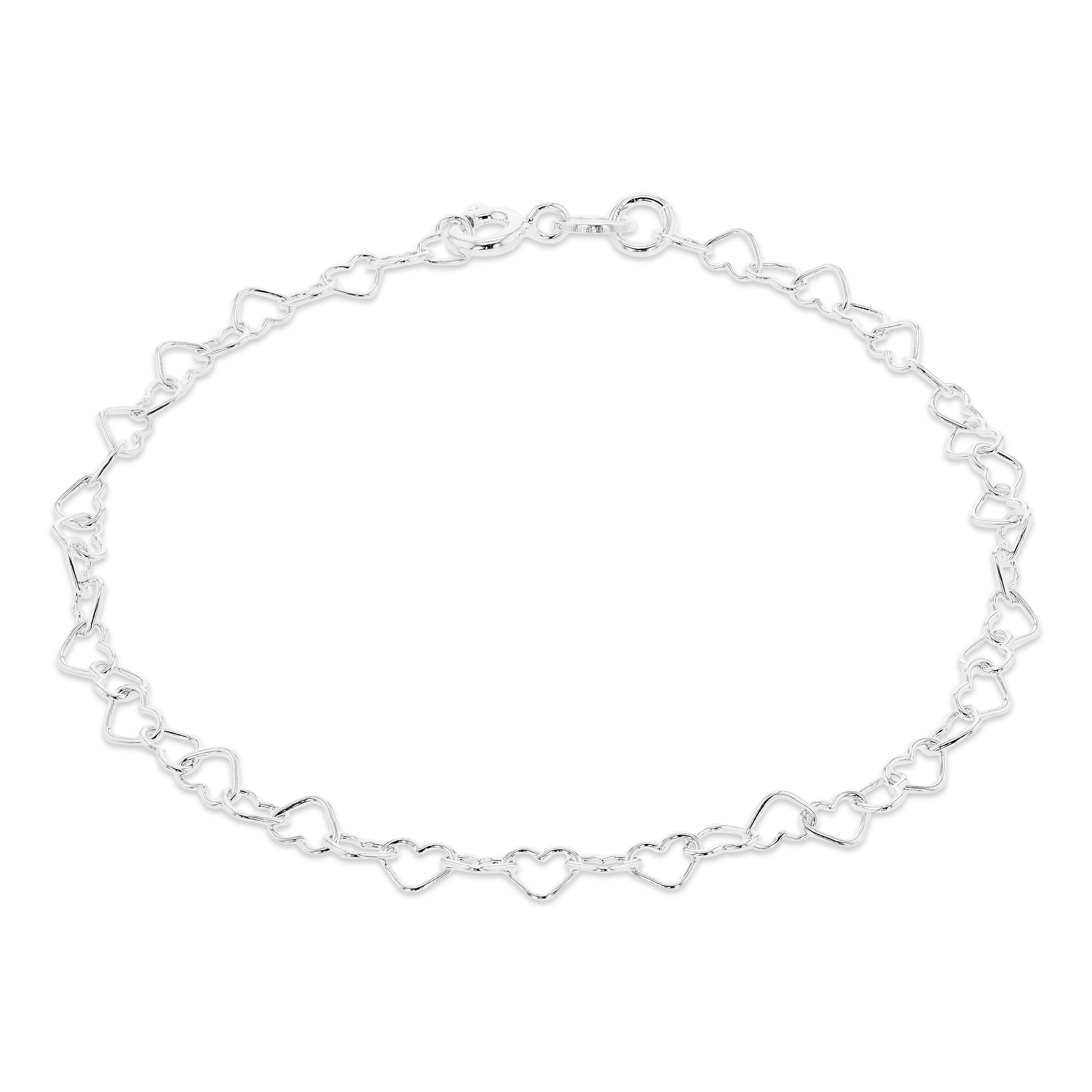Amazon Essentials Sterling Silver Open Heart-Link Bracelet