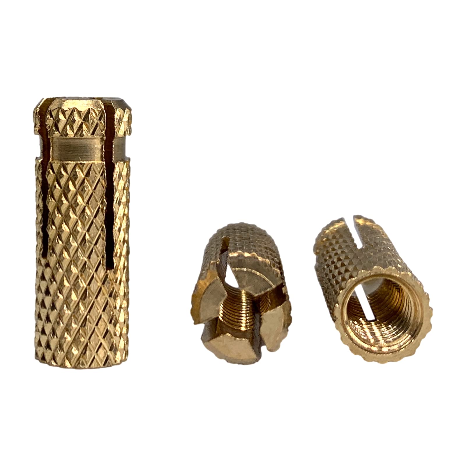 Marcopol Lot de 50 chevilles en laiton M6 x 22 mm, manchon d'expansion, chevilles d'expansion pour brique de maçonnerie, béton (50, M6 x 22 mm), jaune