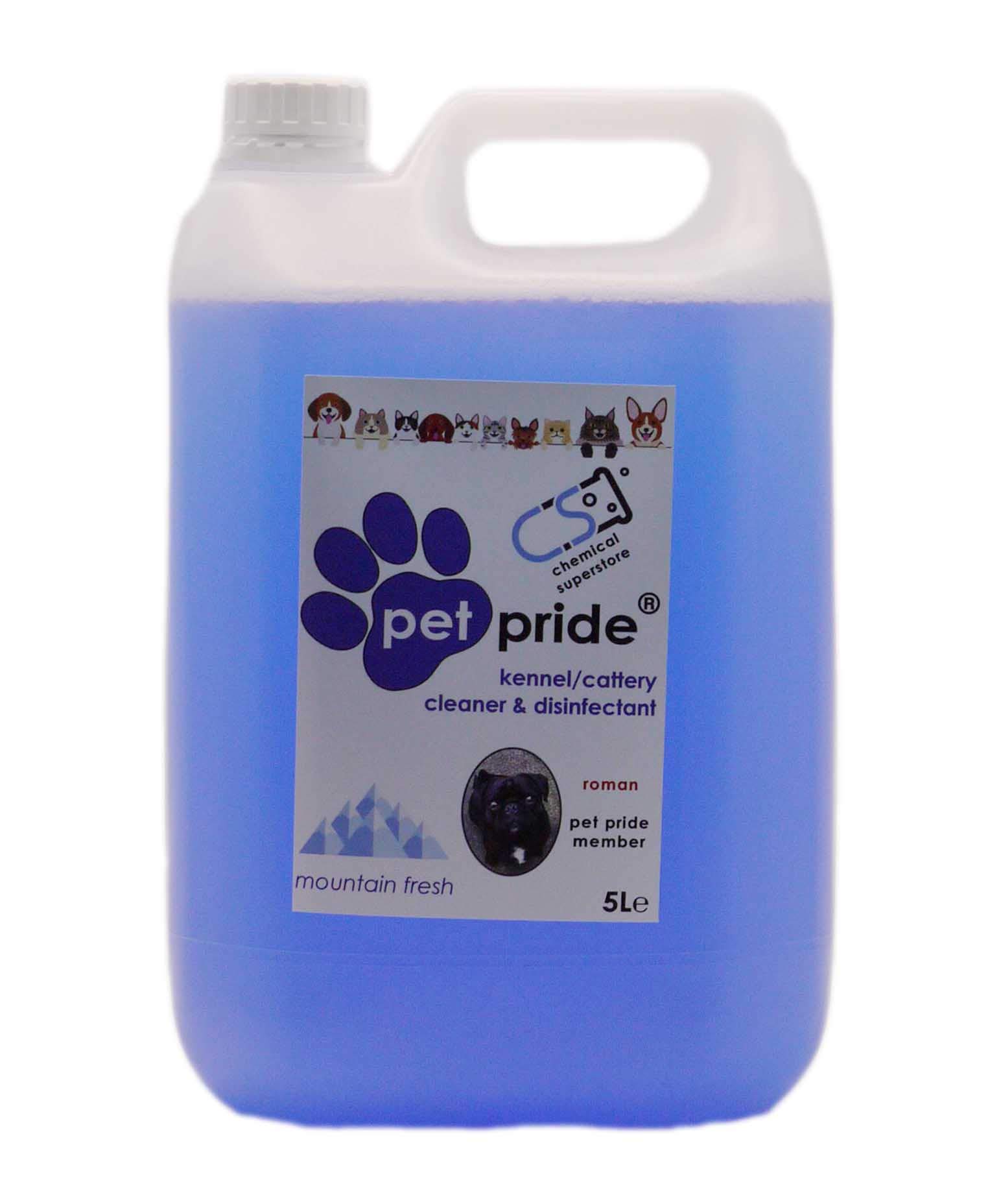 Chemical Superstore Pet Pride Kennel/Cattery Disinfectant, Cleaner, Deodoriser 5L - 25L(5 litre Alpine Fresh)