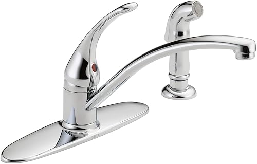 Delta Faucet Foundations - Grifo de fregadero de cocina de una sola manija, cromado B4410LF 9.50 x 12.00 x 9.50 pulgadas