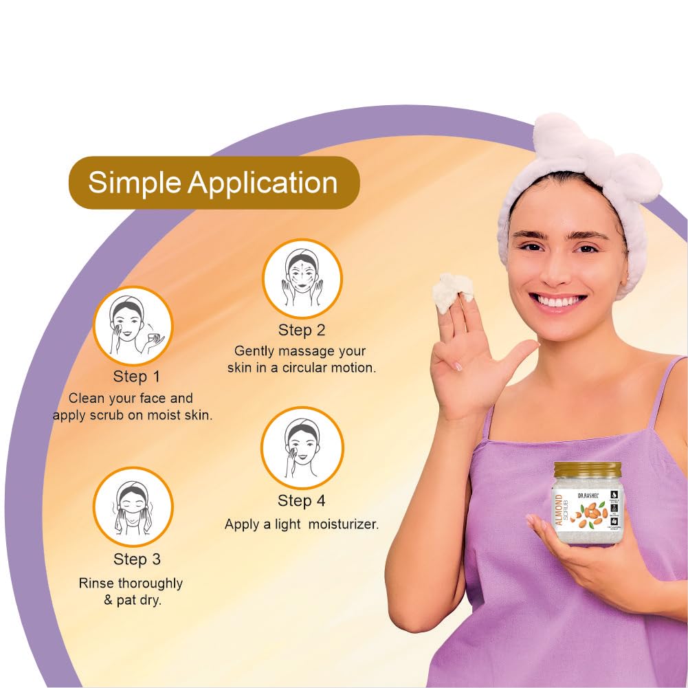 DR.RASHEL Almond Scrub For Face & Body (380 Ml) | All Skin |Cleanser Scrub For Deep Exfoliation | Dead Skin Remover | Tan Removal | Blackhead Remover - Image 7 thumbnail