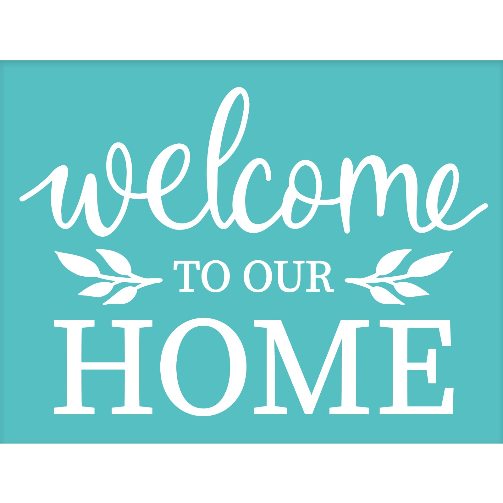 OLYCRAFT 2Pcs Self-Adhesive Silk Screen Printing Stencil Welcome Stencil Welcome to Our Home Reusable Mesh Stencils Transfer Washable Home Decor for DIY T-Shirt Fabric Painting - 22x28cm