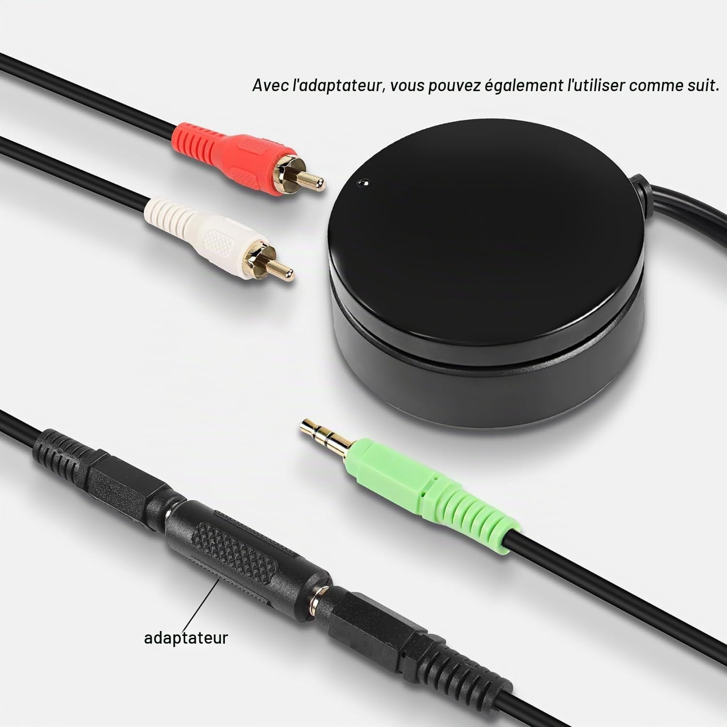 XMSJSIY Convertisseur de contrôle du volume pour haut-parleurs d'ordinateur, casque audio, contrôle du volume sur 3,5 mm, bouton de réglage TRS, câble d'extension - 1,5 m