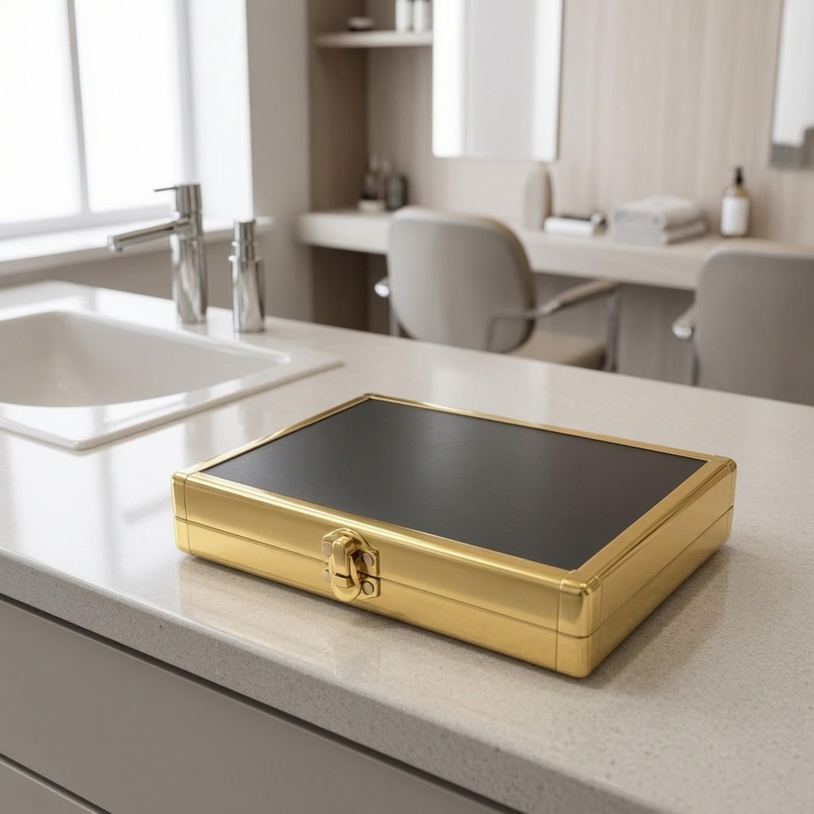 predolo Valigetta Professionale con a Scatto Portatile Borsa da Parrucchiere Leggera Custodia per Parrucchieri Professionisti, Scrivania di Lavoro