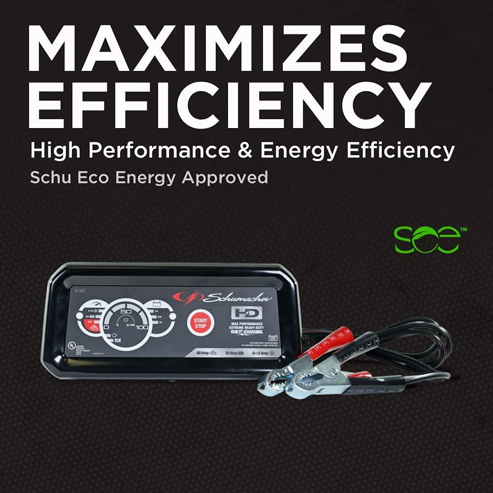 Frее Shірріng 🛒 Schumacher Fully Automatic Battery Charger and Engine Starter - 20A/80A, 12V - For Cars, SUVs, and Small Trucks