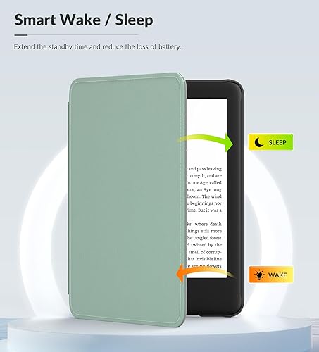 Miniatura 5 de MoKo Case for 6" All-New Kindle(11th Generation 2022 Release), Lightweight PU Leather Cover Stand Shell with Hand Strap Auto WakeSleep for Kindle