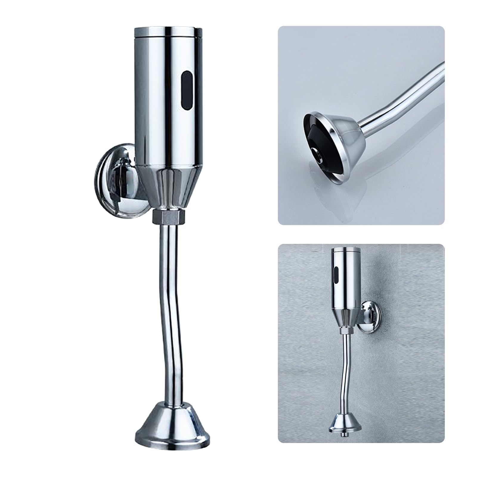 Urinario a presión automático con sensor urinario grifería de inodoro por infrarrojos, para hombres WC en el baño, 5 x 5 x 33,5 cm