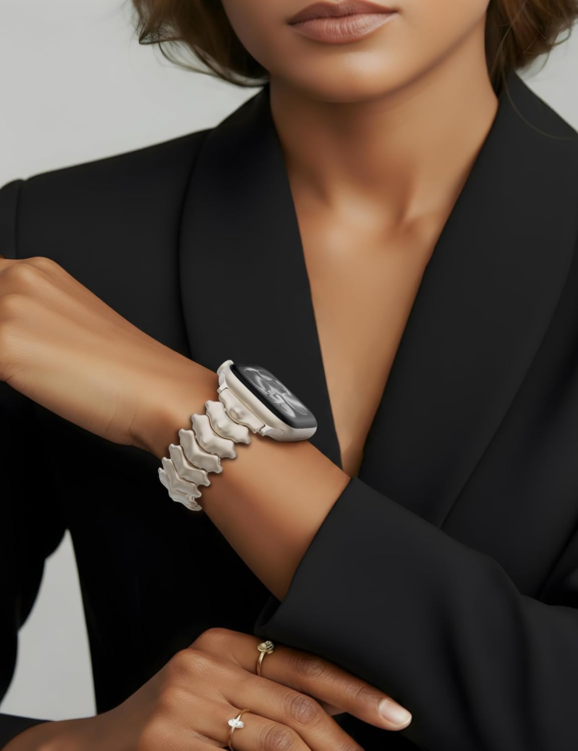 Spine Metal Band Compatible with Apple Watch Series11/10/9/8/7/6/5/4/3/2/SE3 2 1 /Ultra3 2 1 Women Men,Unique Niche Watch Band For iWatch Bands 38mm 40mm 41mm 42mm 44mm 45mm 49mm