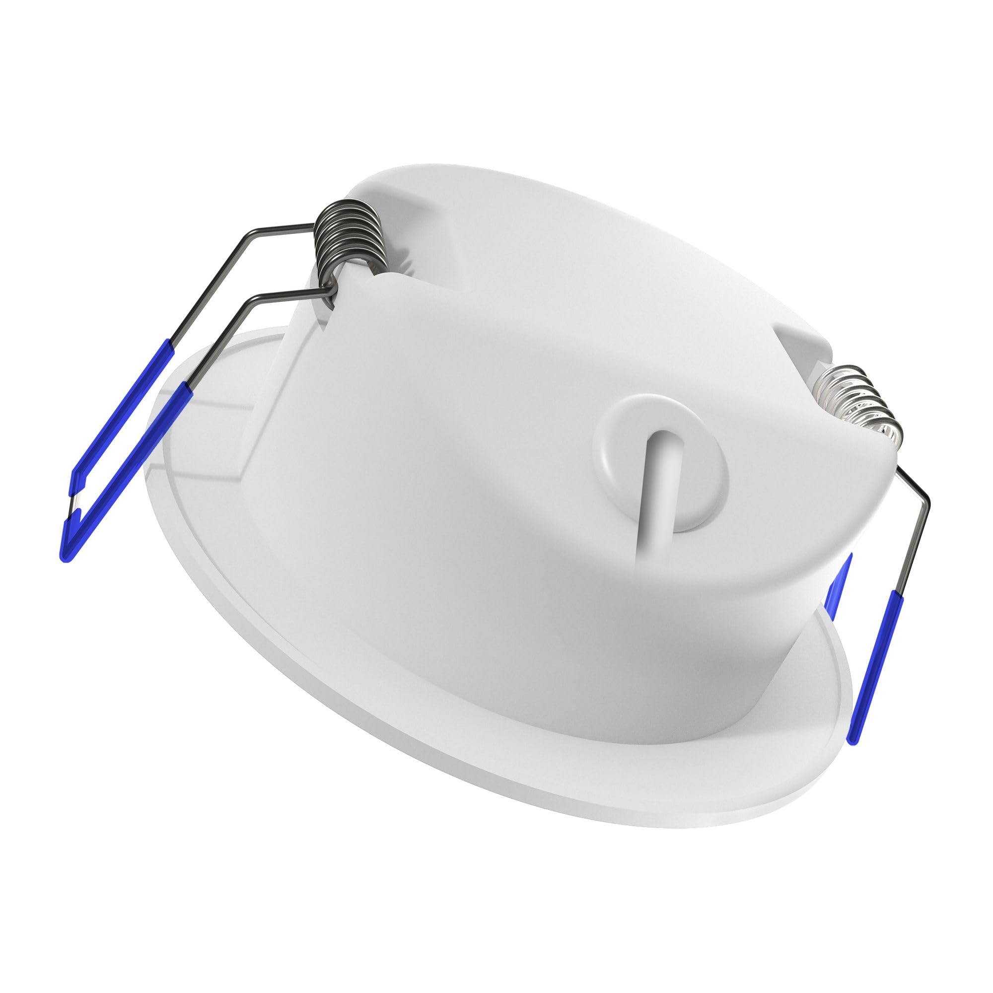 linovum WEEVO Einbauspot 10er silber rund IP44 5W warmweiß flach 29mm | Zehn extra flache Einbauspots silber, nur 29mm tief - warmweiß mit milchiger Front, IP44 für Bad, Küche & Möbel, an 230V