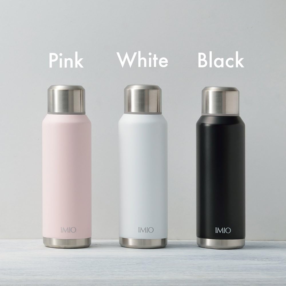 Wahei Freiz IM-0009 Water Bottle, Office, Portable, Slim Bottle, Imio, 10.1 fl oz (300 ml), Black, Vacuum Insulated Construction, Heat and Cold Retention, Black