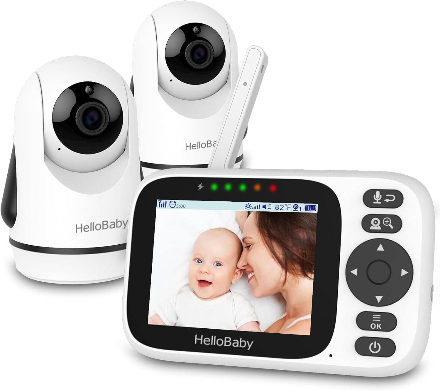 HelloBaby Baby Monitor with 2 Cameras Baby Camera Monitor with Remote