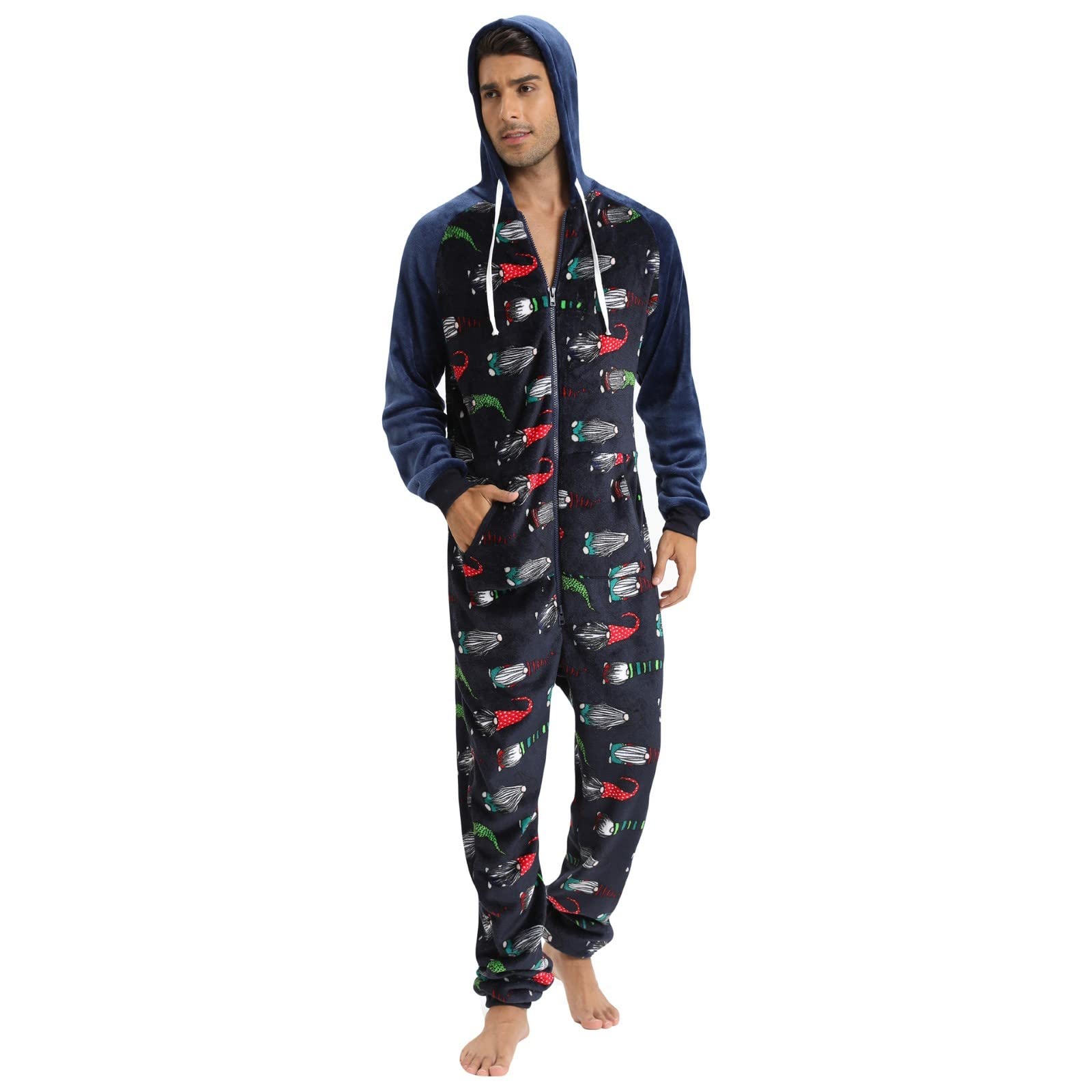 Pigiama Velluto Uomo- Uomo Autunno E Inverno Tempo Libero Star Sciolto Manica Lunga Caldo Pigiama Casa Abbigliamento con Tasche Loungewear Set Pigiama in Flanella