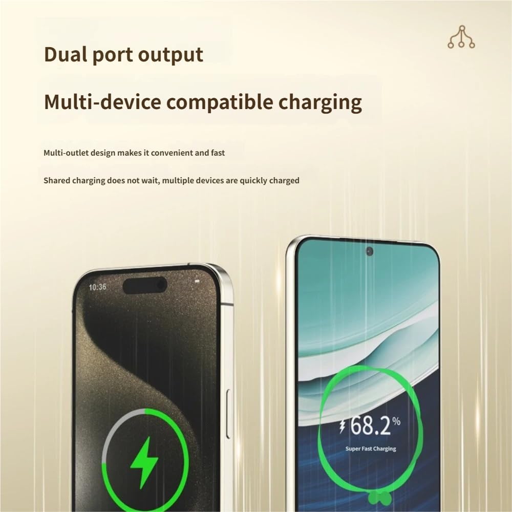 Power Bank portatile, 10000 mAh, ricarica rapida da 22,5 W, cavo USB-C integrato, design compatto mini