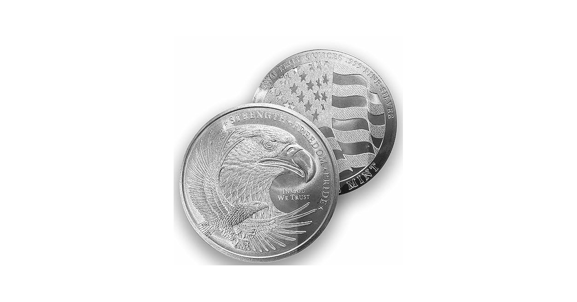 two oz fine silver 純銀2枚、1トロイオンス999、本物、米国 two oz fine silver 純銀2枚、1トロイオンス999、本物、米国 two