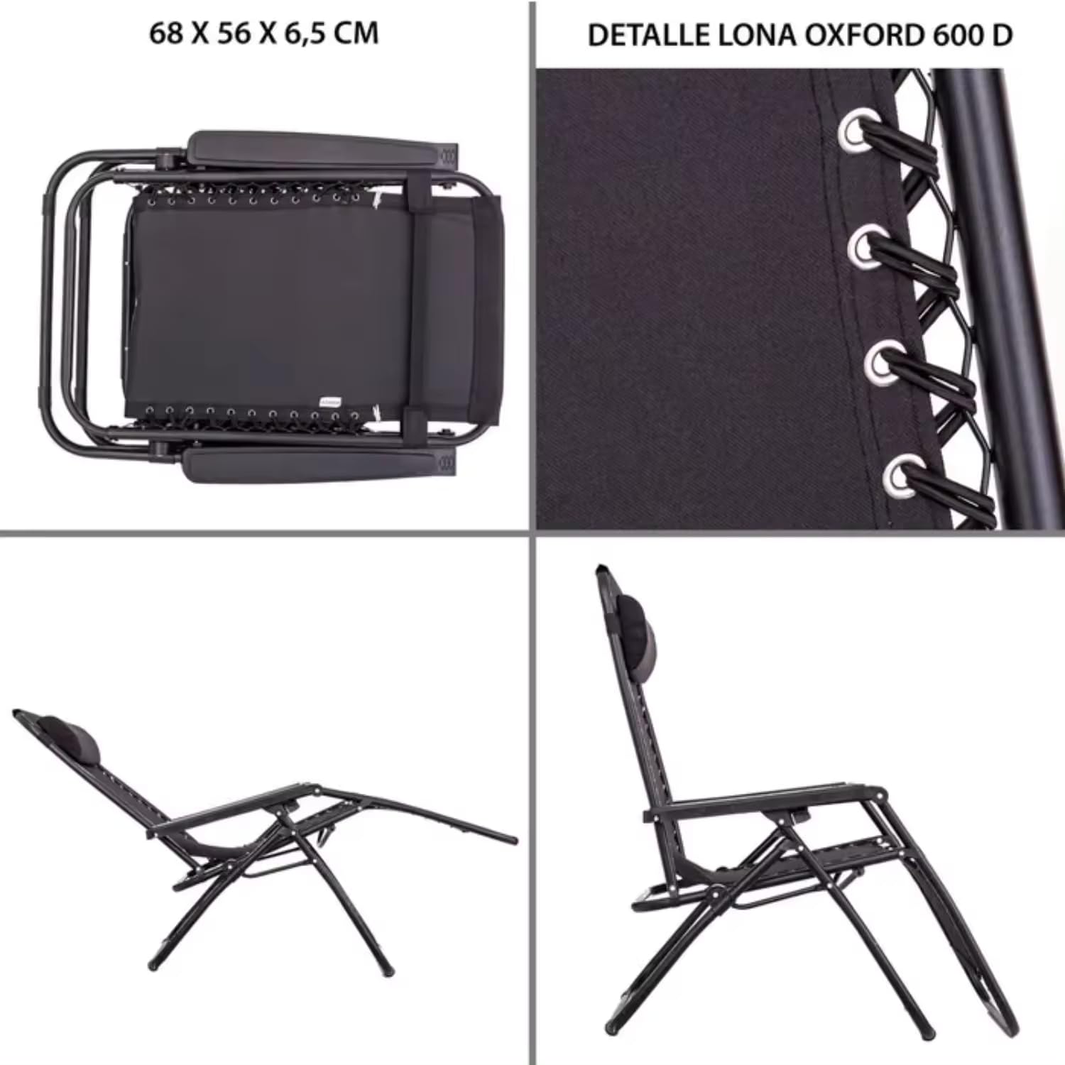 Pack 2 tumbonas - Tumbona Plegable - Tumbonas Jardin Exterior - Tumbonas Jardin - Tumbonas Plegables requinable y con reposacabezas