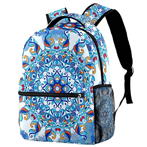 Sac à dos Trippy Mandala bleu idéal pour le campus, les sorties et les voyages scolaires