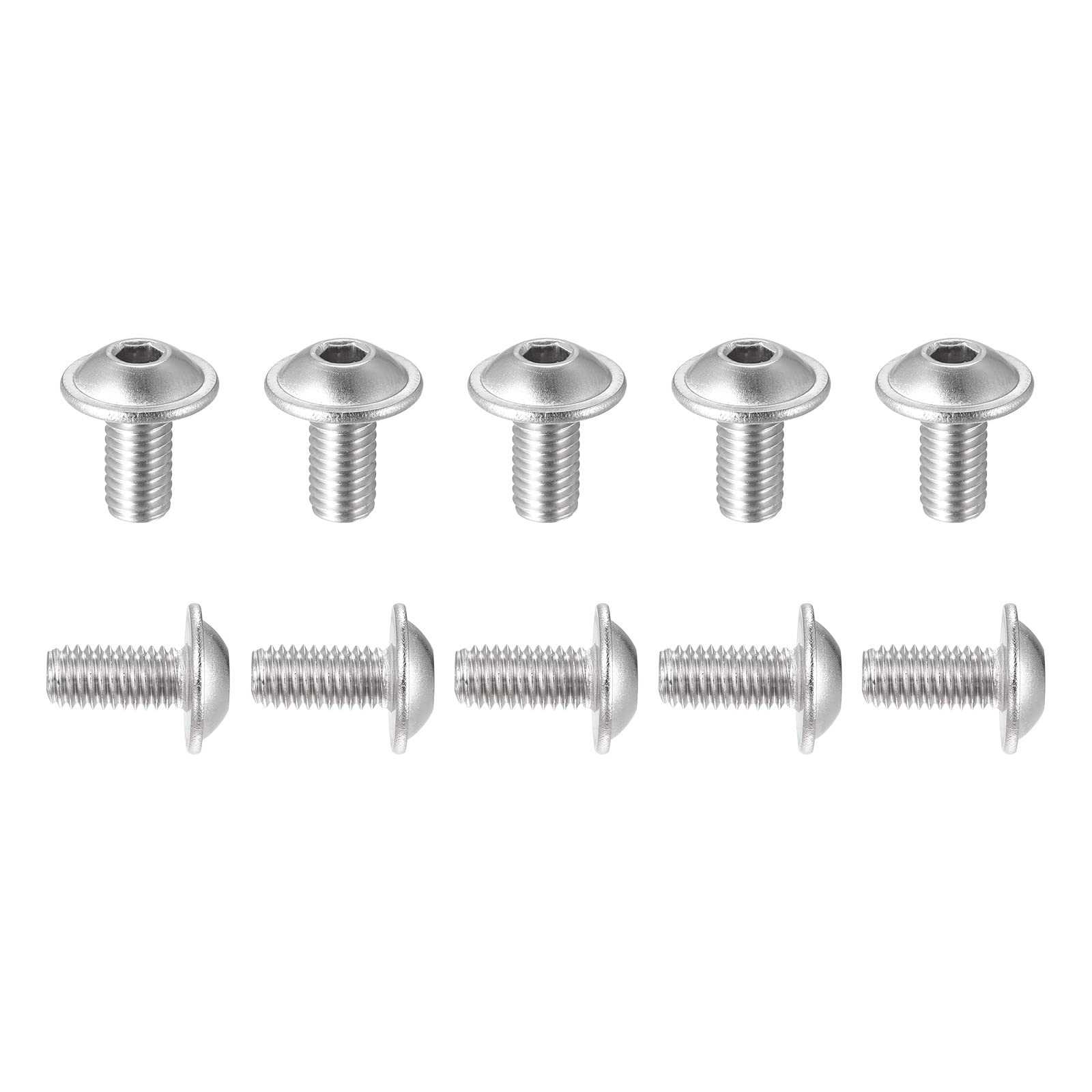 DTGN M5x10mm(DxH) Flanged Button Head Socket Cap Screws, 50Pack, Good for Equipment Furniture