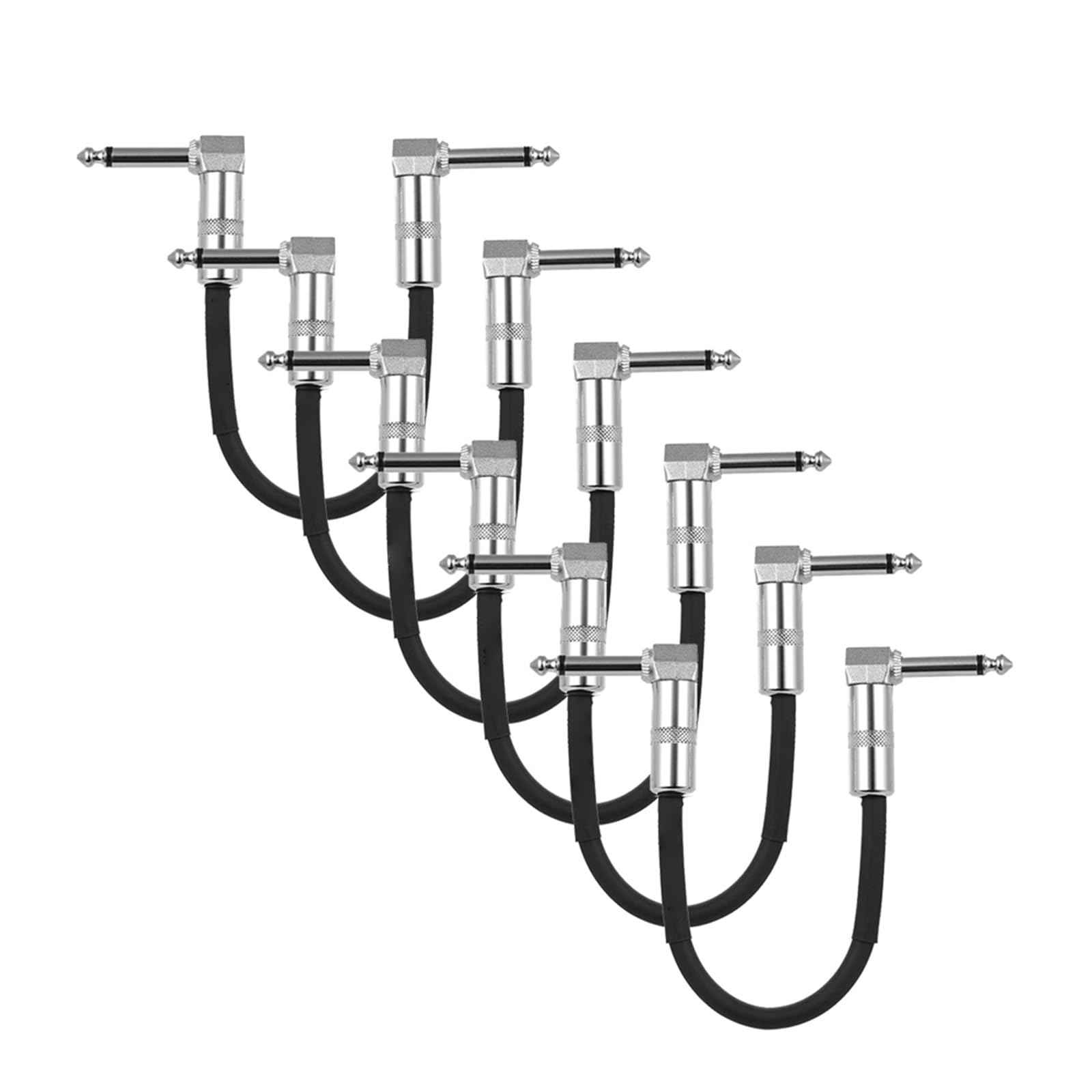 Cable de Audio para Guitarra Cable De Parche para Pedal De Efectos De Guitarra De 15cm/30cm De Largo con Cubierta De PVC De Enchufe De Ángulo Recto De 1/4 Pulgadas Y 6,35mm (Color : 15cm 6pcs)