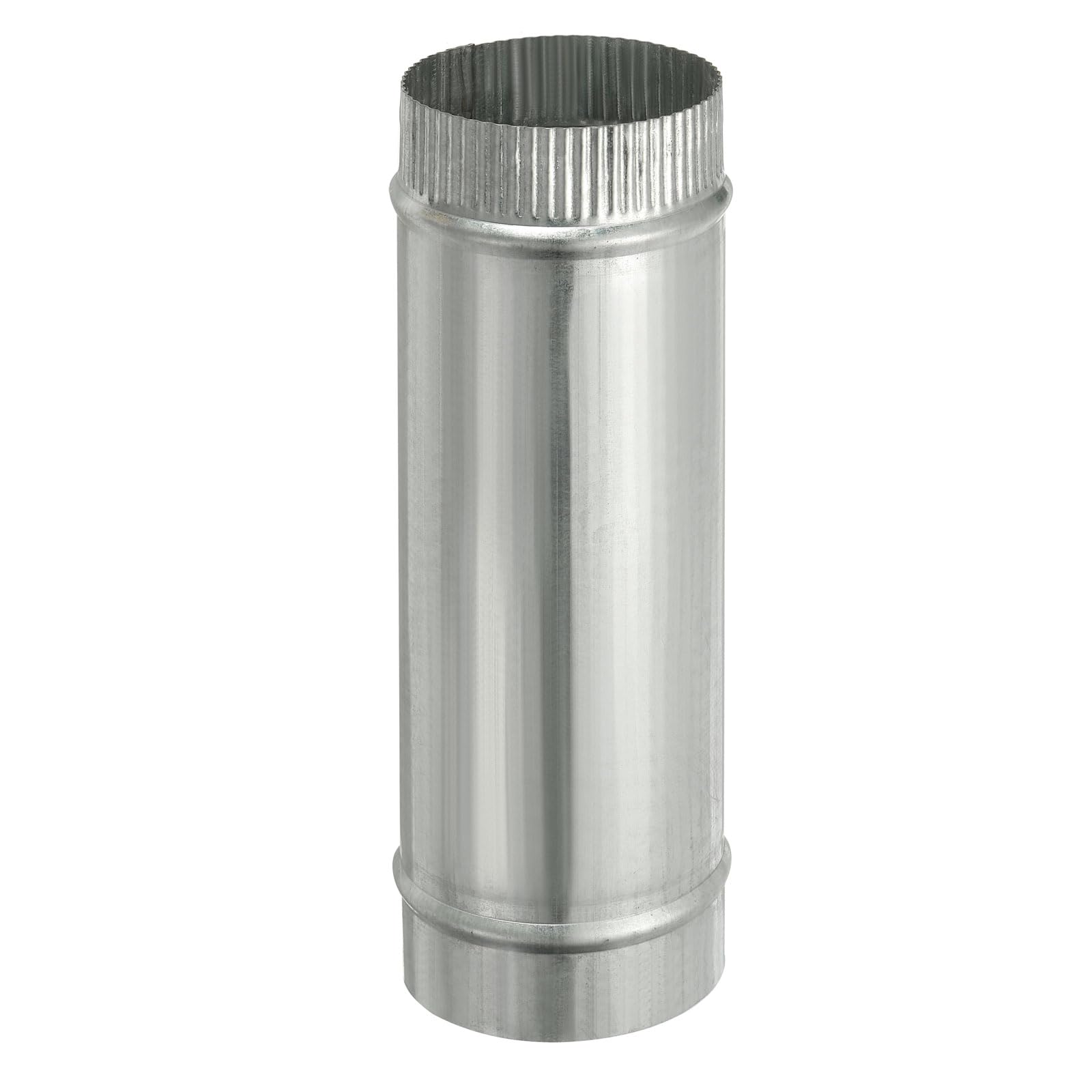 PATIKIL 4 x 12 Inch Round Dryer Duct, 1PCS Galvanized Steel Crimped Straight Air Vent Duct Extension Coupler Pipe Adapter Connector for HVAC Dryer Hood Ventilation Chimney, Silver