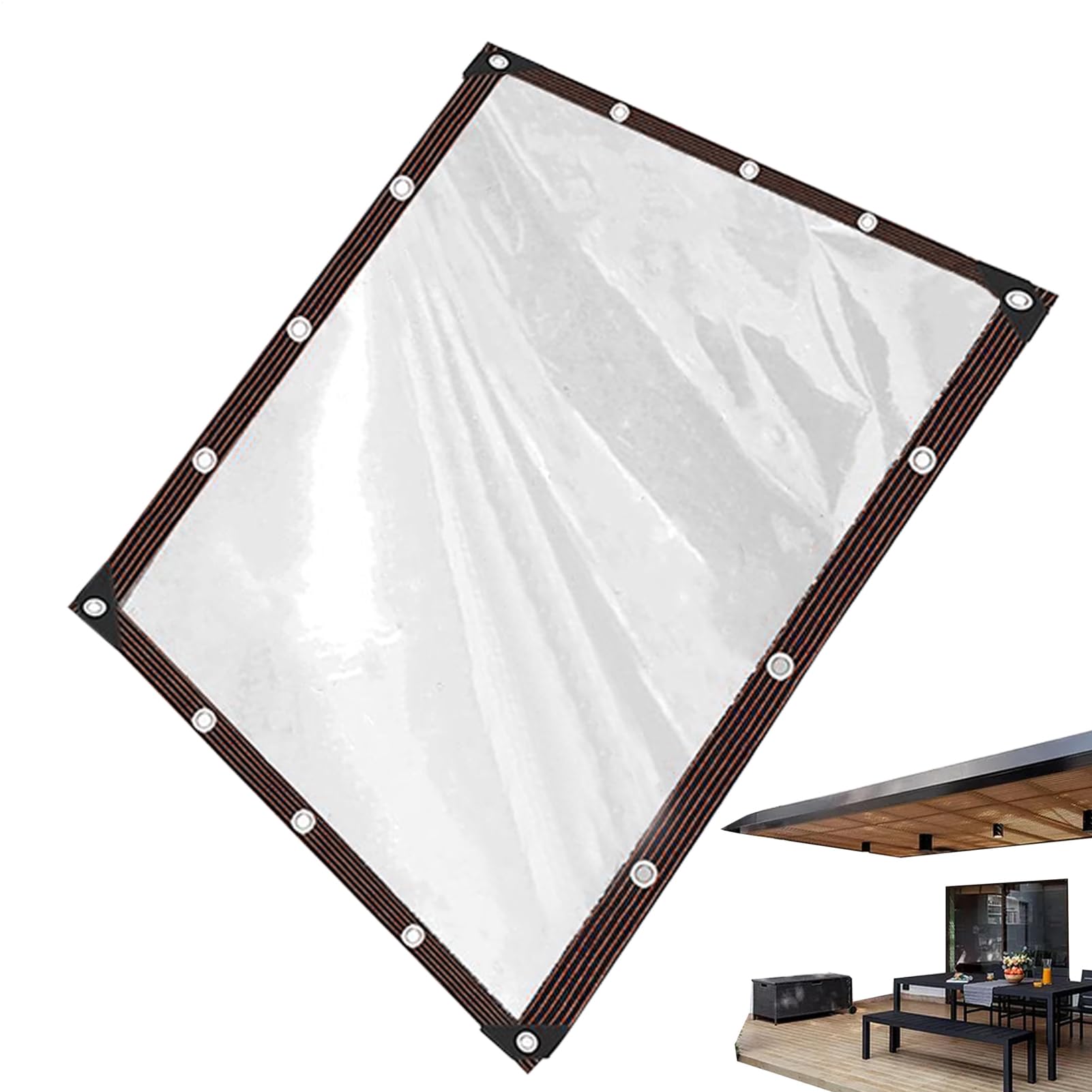 Lonas transparentes con ojales impermeables de 7x7 para muebles y plantas