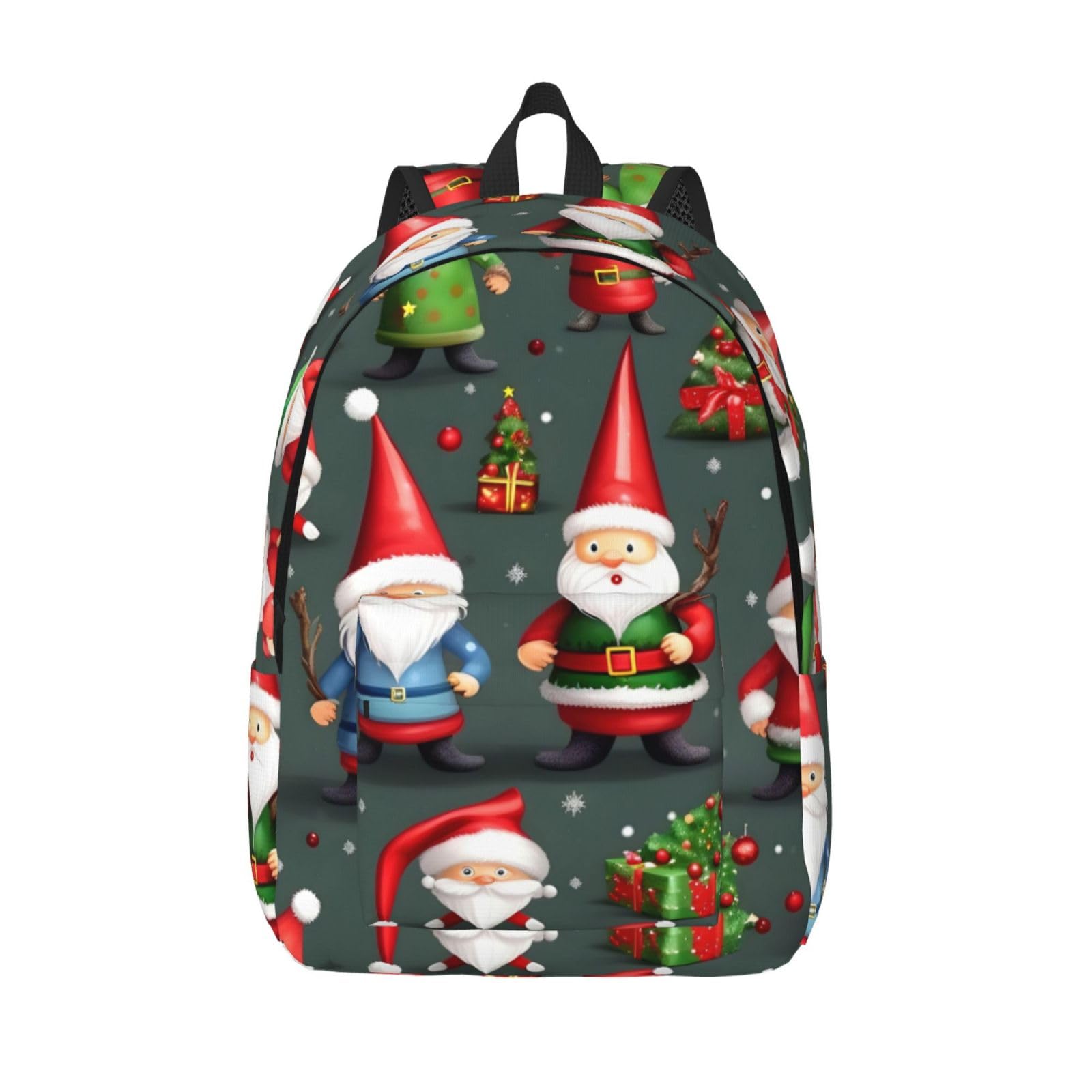 Mochila con estampado de gnomos divertidos de Navidad para negocios y viaje 8