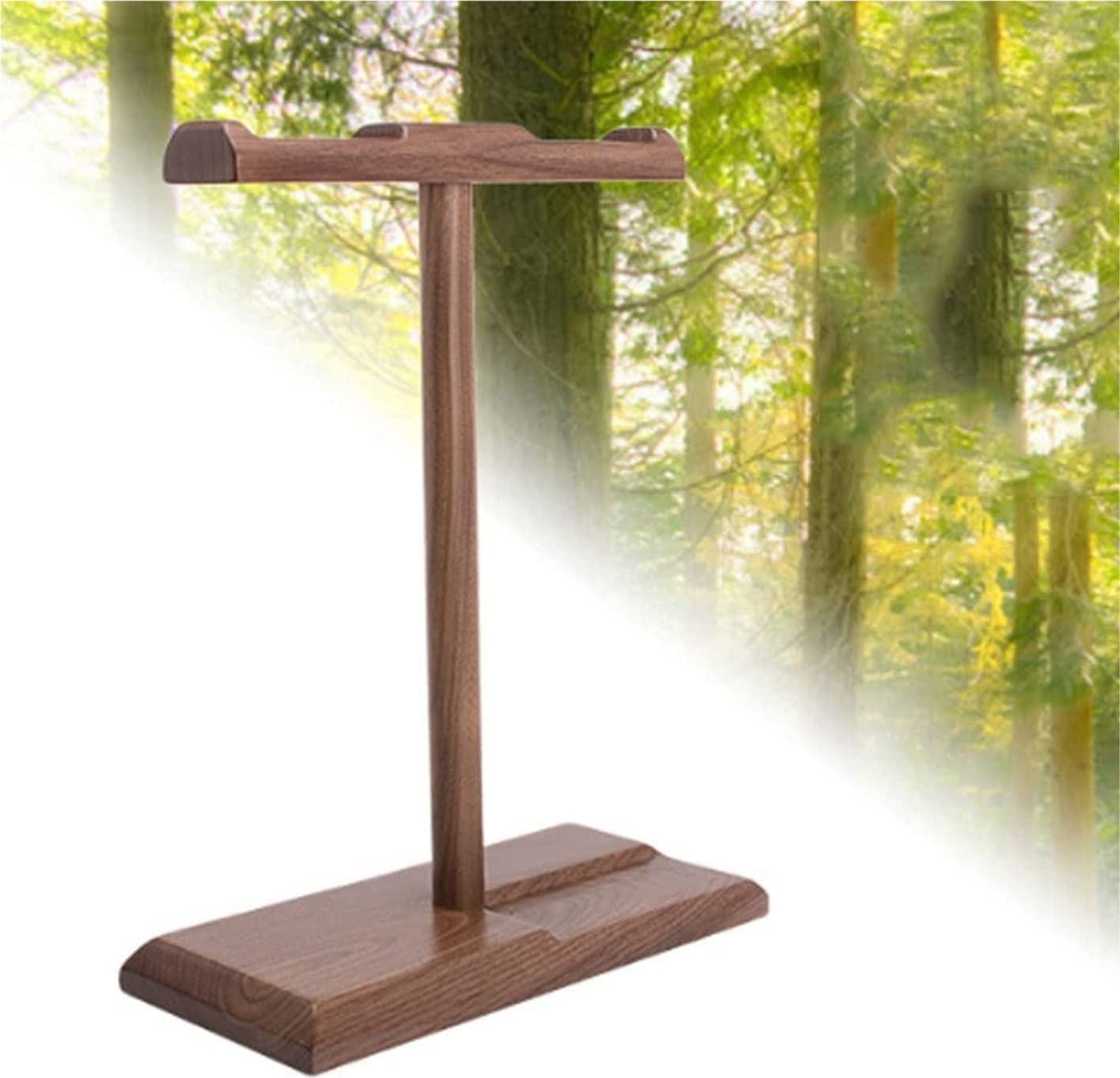 Soporte para Auriculares Gancho Doble De Soporte para Auriculares Simple De Nogal Natural Adecuado para Todos Los Auriculares Soporte Cascos