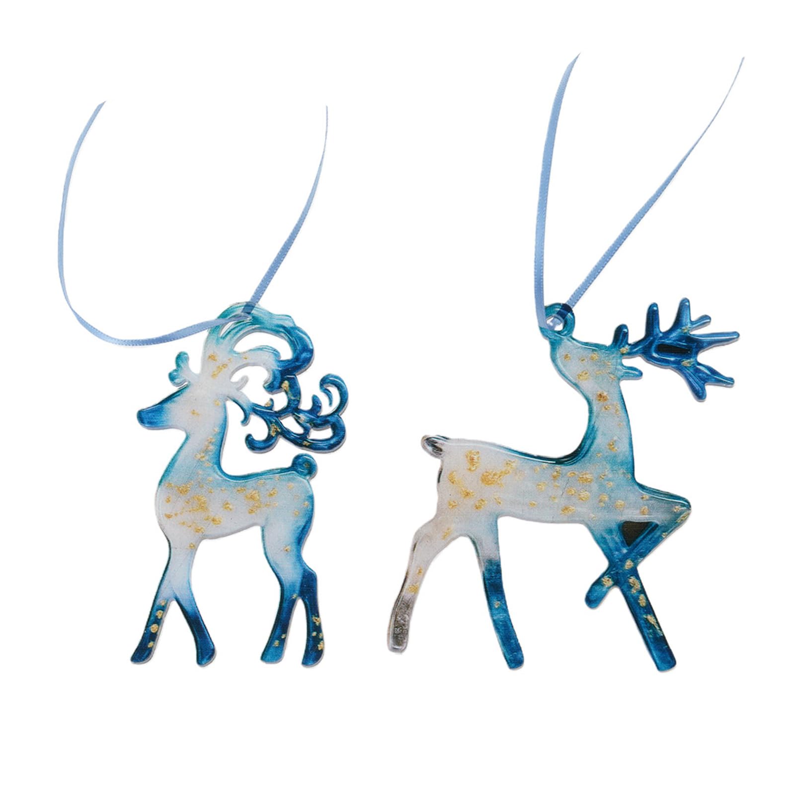 Xinsheinelry 1 Piece Resin Reindeer Snowflake for Christmas Decoration Waterproof Feature Festive Blue Hues Holiday Decoration Reindeer Snowflake Ornament Festive Atmospheres Enhancer
