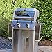 Monument Grills 2-Burner Stainless Steel Liquid Propane Gas Patio Garden Barbecue Grill with Clearview® Lid, Knob Control and Two Foldable Shelves Mesa200S