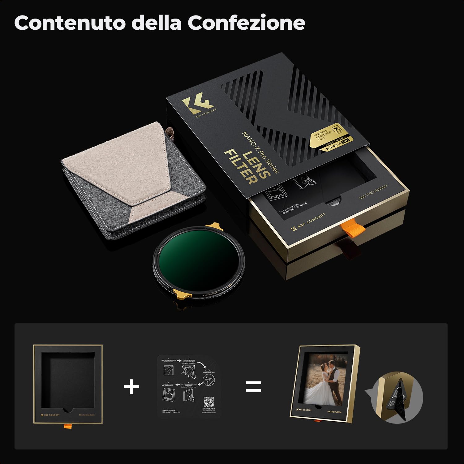 K&F CONCEPT Nano-X PRO 77mm 2 In 1 Filtro Variabile ND2-32 & Polarizzatore Circolare,ND2-32 & CPL Filtro con Telaio in Ottone a in Vetro Ottico con 36 Strati Nano-Rivestimento