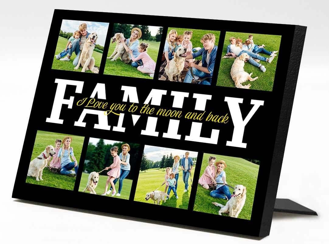 DIYKST Custom Picture Frames Personalized 8 Picture Text Display Memorial Gift