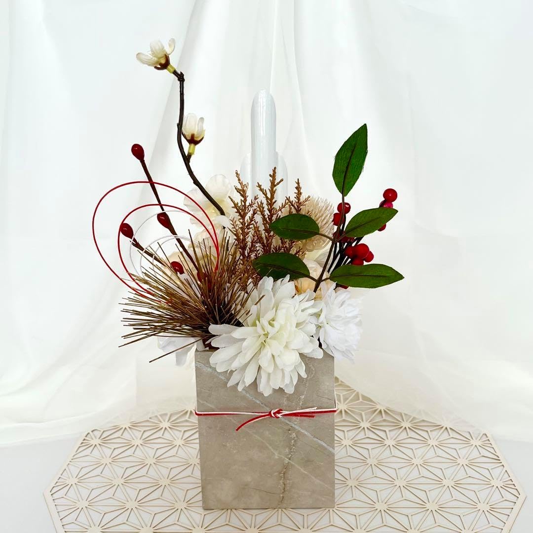 門松 白 お正月飾り 紅白赤 モダン門松 お洒落 可愛い ゴールド