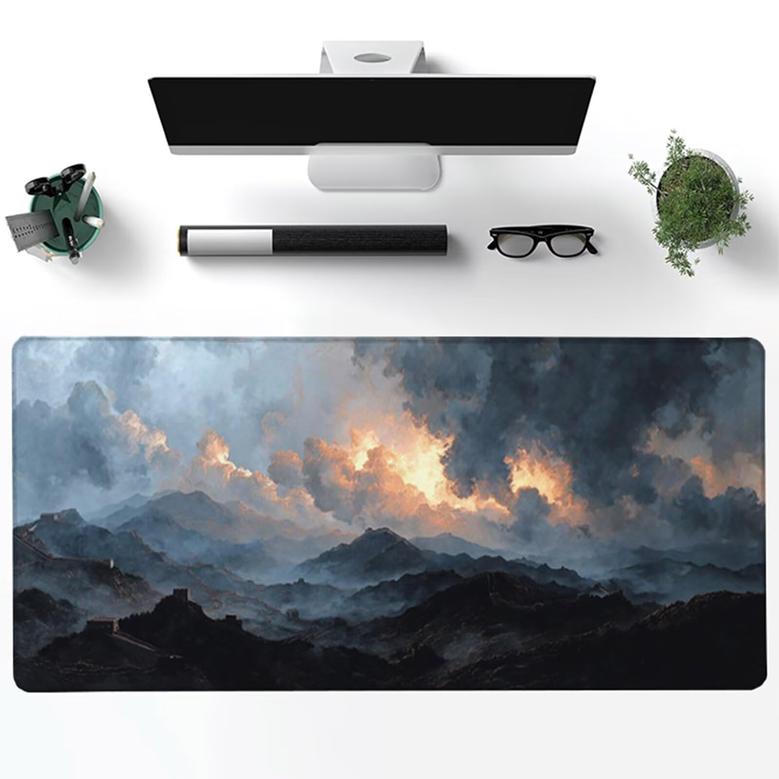 Podkładka pod mysz do gier Big Wall 1200x600x3mm, XXL krajobraz pod mysz, podkładka pod mysz biurową z gumową podstawą, mysz z szwami na krawędziach, do akcesoriów biurowych PC 1-5520