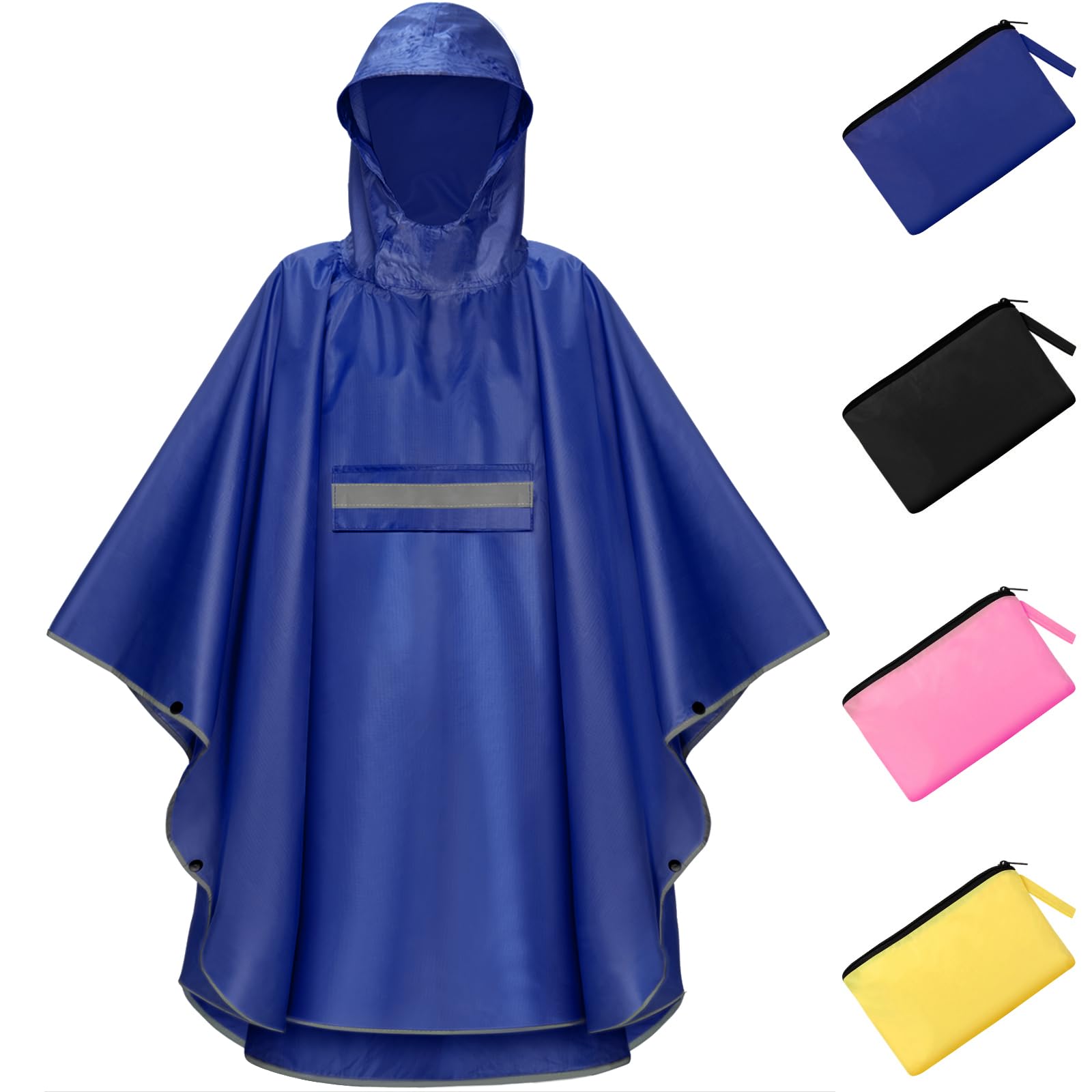 Chubasquero Niño Capa Chuva Criança Ligero Poncho Impermeable Niño Plegable Poncho Lluvia Unisex Chubasquero Niña Poncho Con Rayas Reflectantes Para Infantil 120-140 cm
