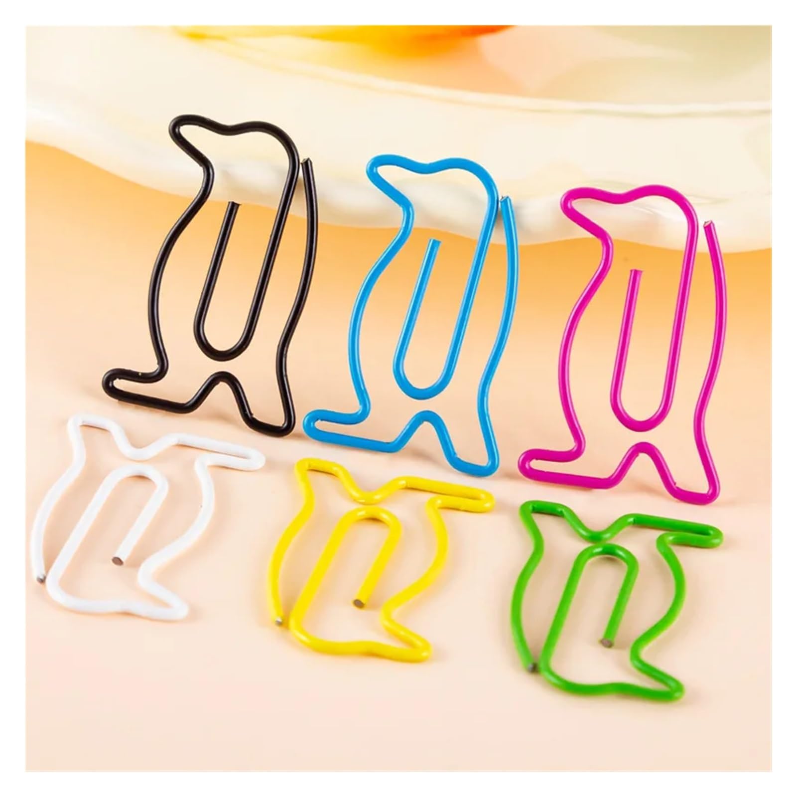 Plastikowe spinacze do papieru, 180 szt., w kształcie pingwina, spinacze do papieru w kształcie ptaka, zwierzęcy, metalowy klips, artykuły pa, szkoła, kreatywne przypinki biurowe
