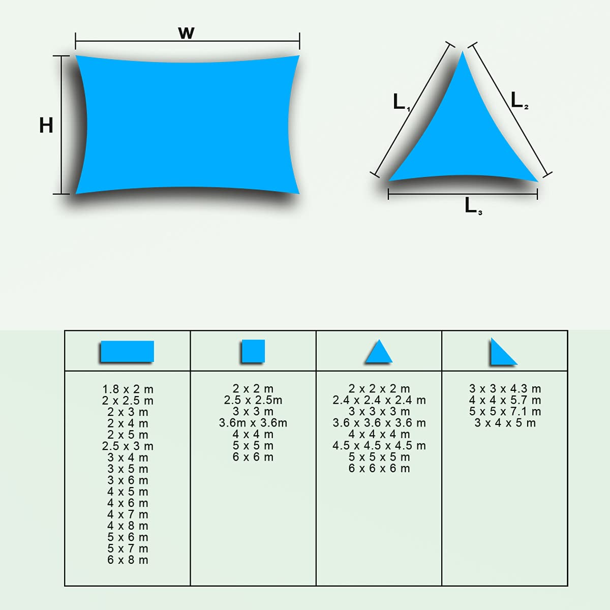 Voile D'Ombrage Rectangulaire avec 3X6m, pour Jardin Terrasse Camping, ImperméAble Et RéSistante, Dpe Respirant Anti UV Auvent Tissu ImperméAble à l'eau, Couleur crème