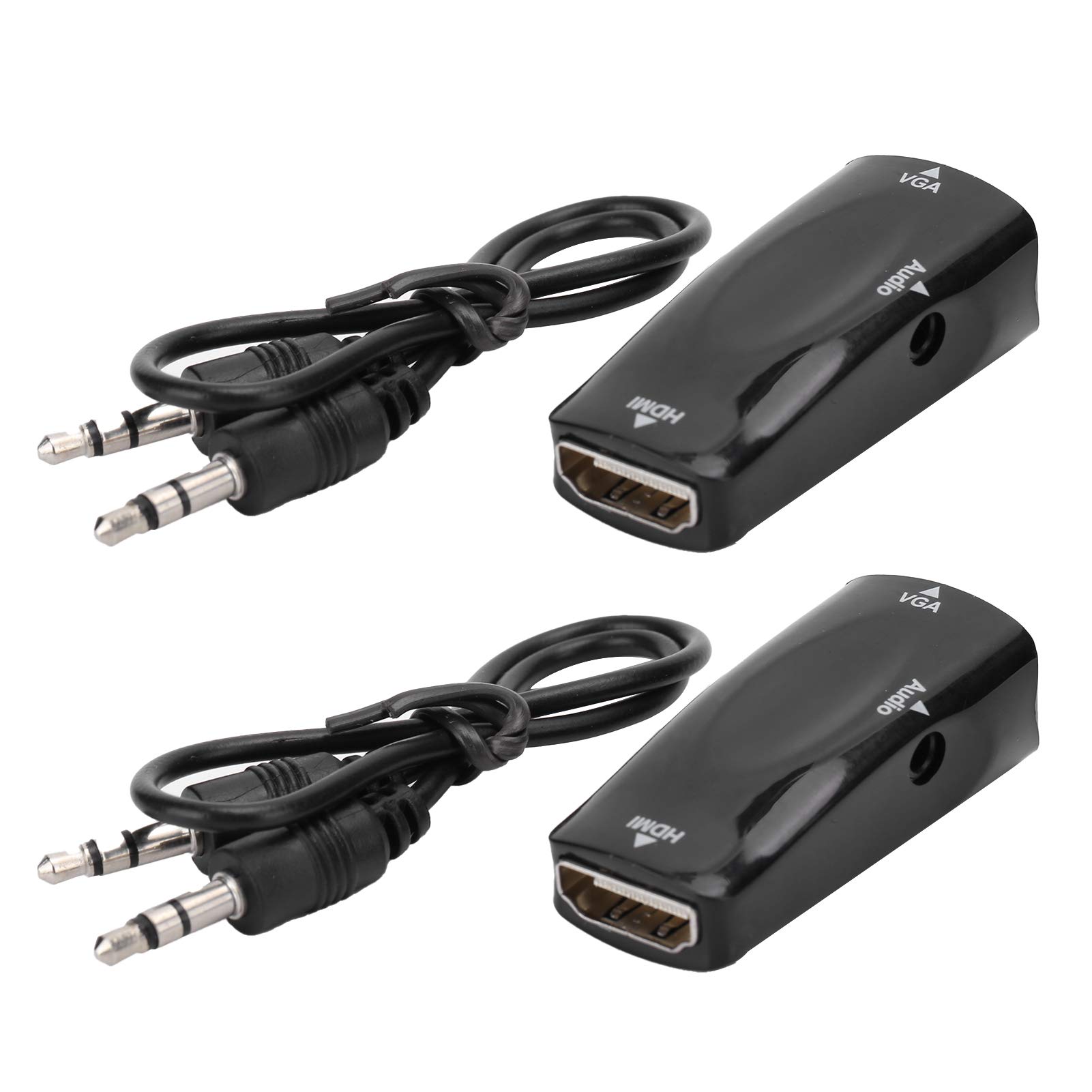 Goshyda Adaptateur HDMI Femelle vers VGA, Convertisseur Vidéo 1080P avec Câble Audio 3,5 mm