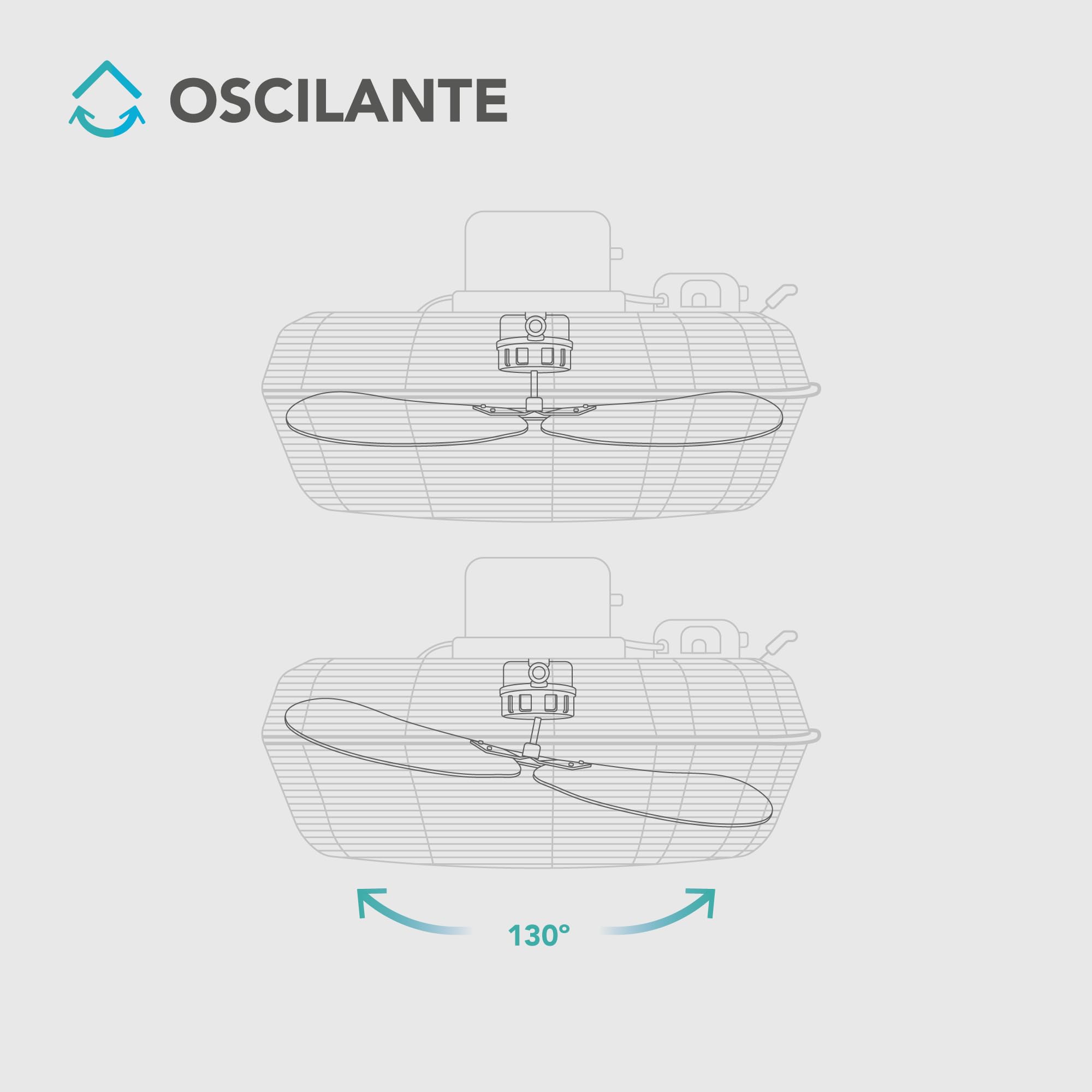 Soleq Ventilador de Suelo Industrial Negro. Motor de 90W. 3 Aspas Metálicas Ø51cm. Flujo de Aire Potente. 3 Velocidades. Basculación 90º. Base Antideslizante.