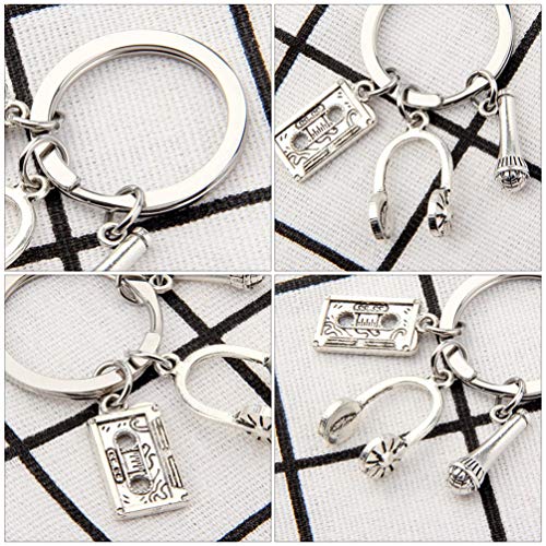 VALICLUD 1 Unidade Chaveiro Microfone Decoração De Chave De Carro Chaveiro Amantes Da Música Chaveir