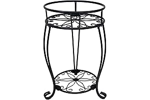 CASIMR 2 Tier Plant Stand, 19.2 inch Tall Metal Potted Holder Rack....