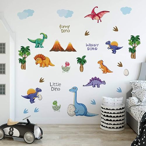 Miniatura 3 de Runtoo Calcomanías de pared de dinosaurio, calcomanías de pared de aventura de dinosaurio, decoración de pared para niños y bebés, habitación de bebé