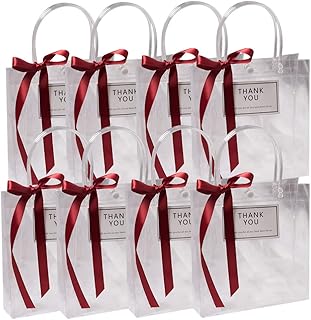 通用 Sacchetto Regalo in PVC Trasparente, Tote Bag in PVC Trasparente, Tote Bag in PVC Trasparente, Pratico Trasparente Tote Bag, per Feste, Matrimoni, Biscotti, Caramelle, Dessert, 16 Pezzi
