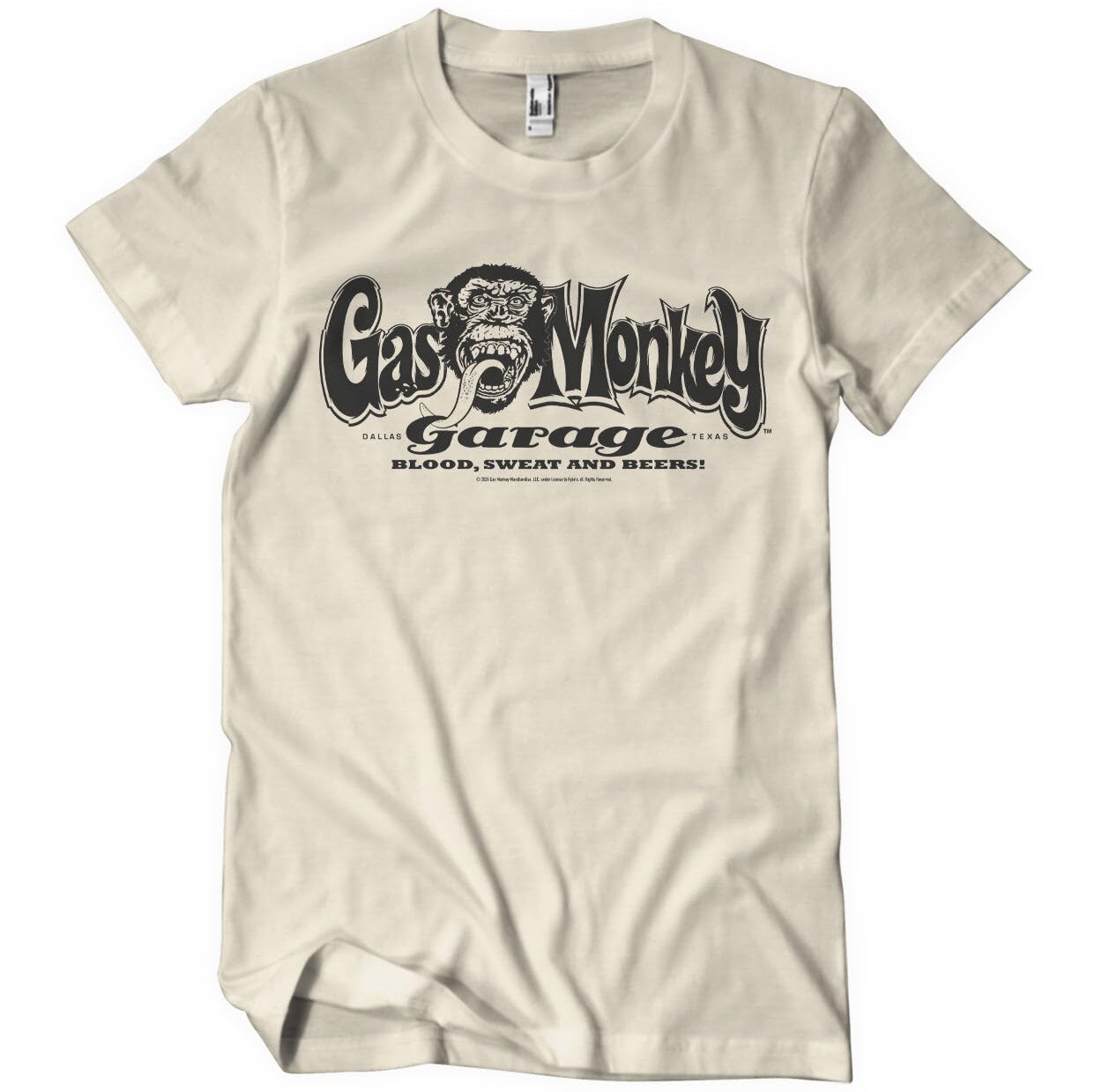 Gas Monkey Garage Men's Khaki Officially Licensed Logo T-Shirt (Khaki), XX-Large