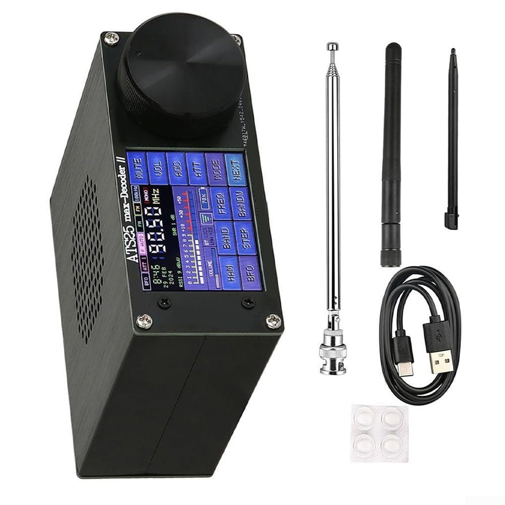 Récepteur radio pleine bande, radios à ondes courtes, écran tactile de 2,4", ATS25 Max Decoder II Radio pour LSB, AM, USB, CW, DIGI, ATS25 Max Decoder II