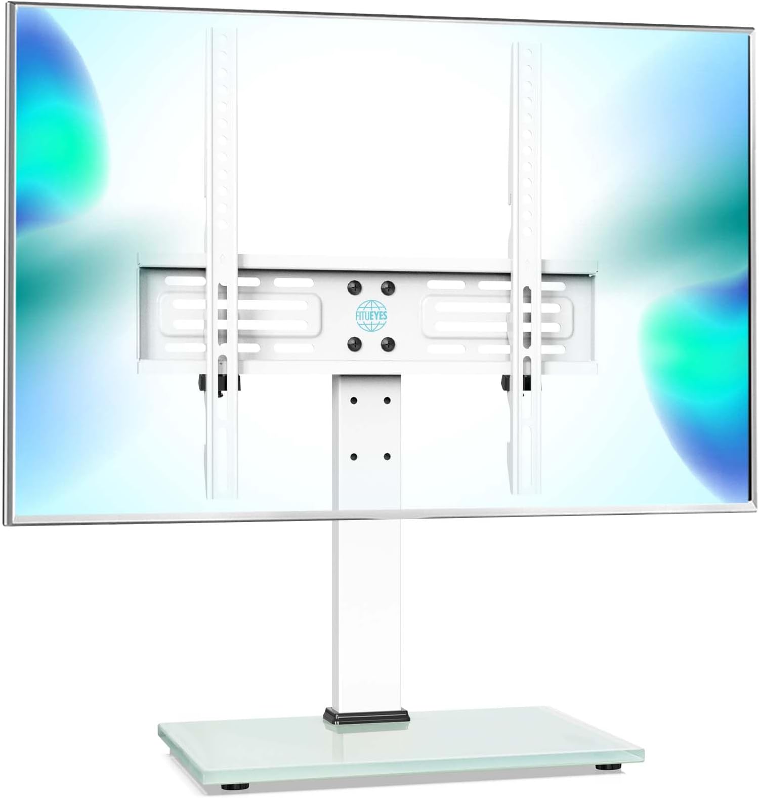 FITUEYESUniversal TV Stand for 27 to 60 Inch LCD/LED/OLED/4K Flat Screen TVs, Height Adjustable Tabletop TV Mount Base Holds up to 88 lbs, Max Vesa 400 x 400 mm