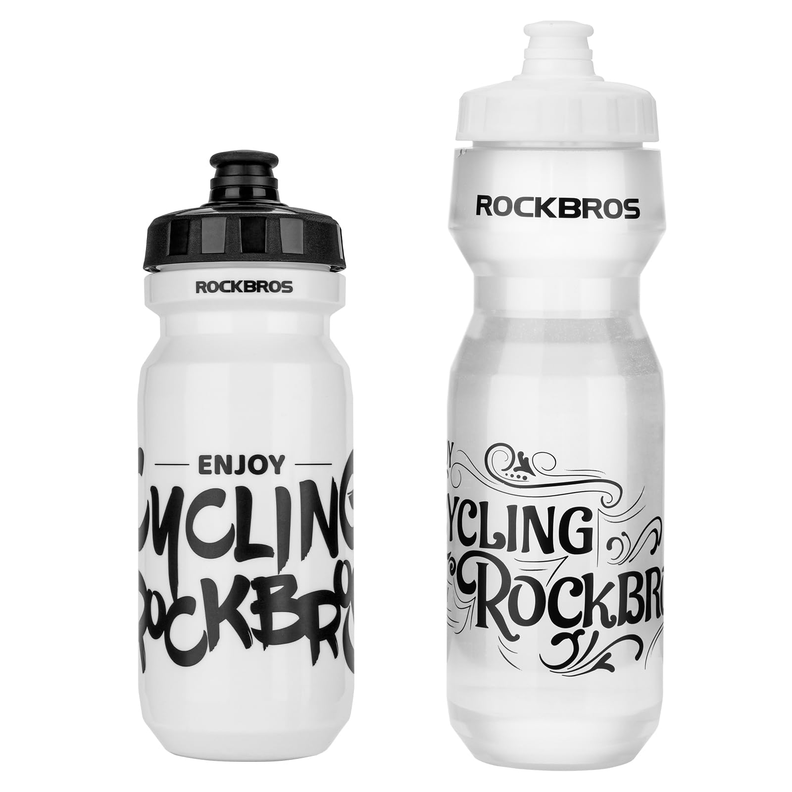 ROCKBROS 2 Packs of BPA Free Leak Proof Sports Water Bottle 20oz/25oz Multiple Sizes Squeeze Bottles with Dust Proof Cap Durable for Gym Cycling Travel Sports Outdoors School